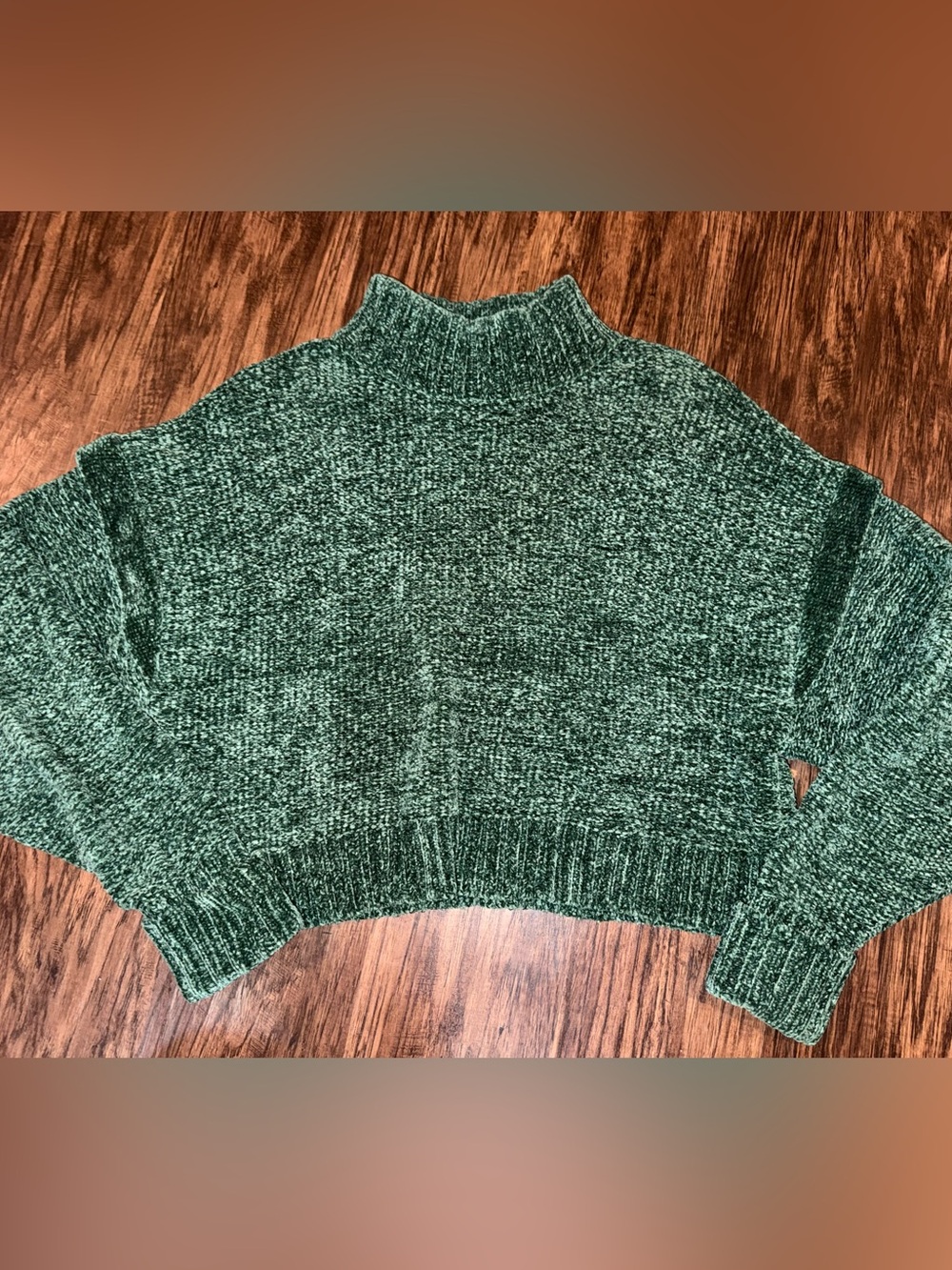 Urban Outfitters Teal Green Cropped Mock Neck Sweater